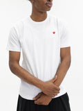Comme Des Garcons T-Shirt Red Emblem Mesh White