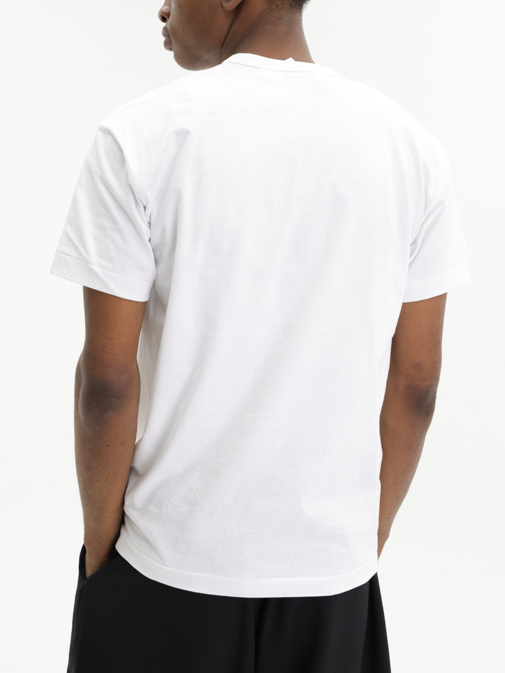 Comme Des Garcons T-Shirt Black Emblem Mesh White