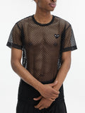 Comme Des Garcons T-Shirt Black Emblem Mesh Black