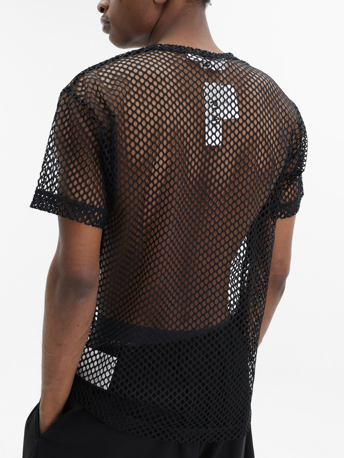 Comme Des Garcons T-Shirt Black Emblem Mesh Black