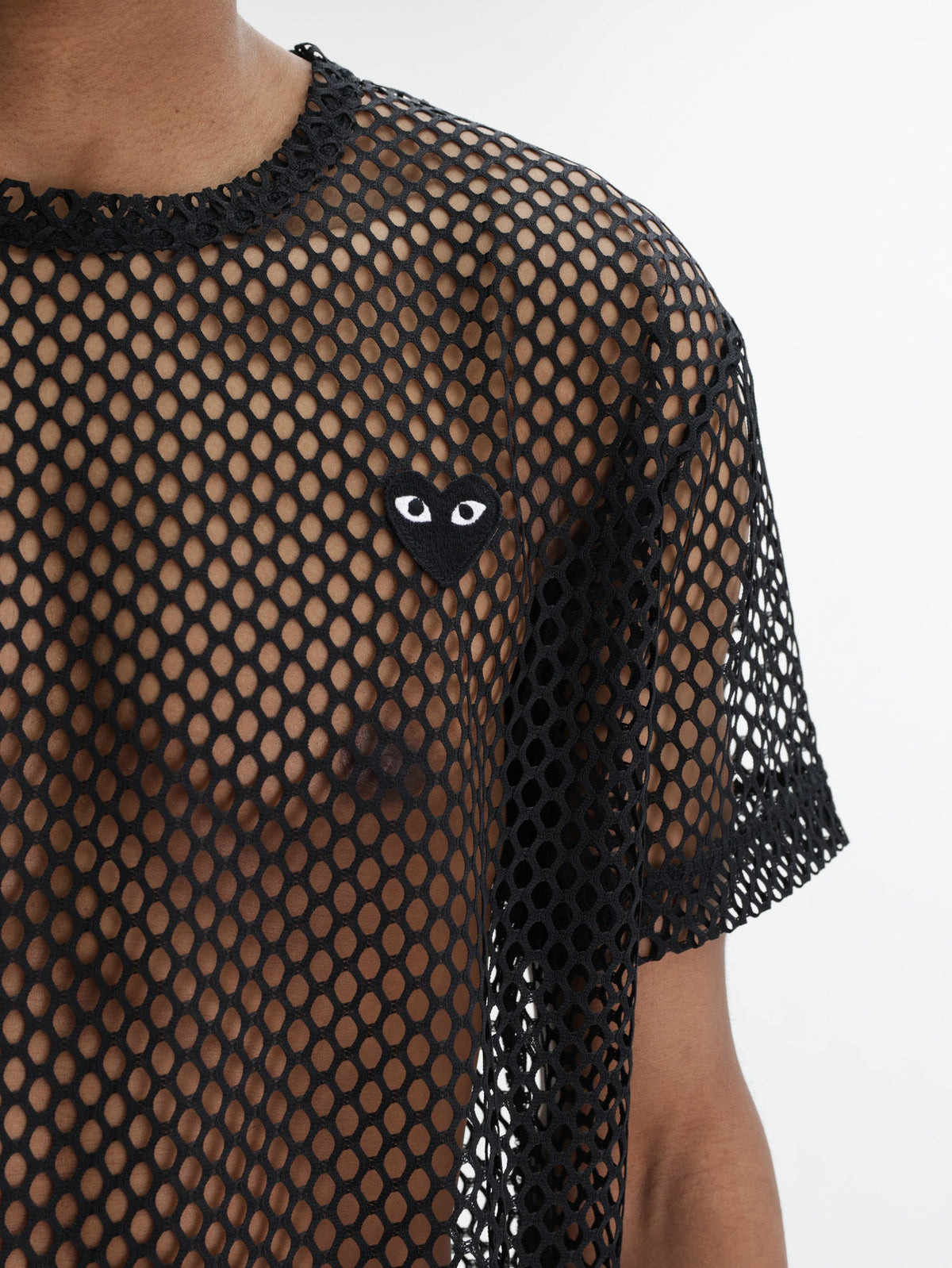Comme Des Garcons T-Shirt Black Emblem Mesh Black