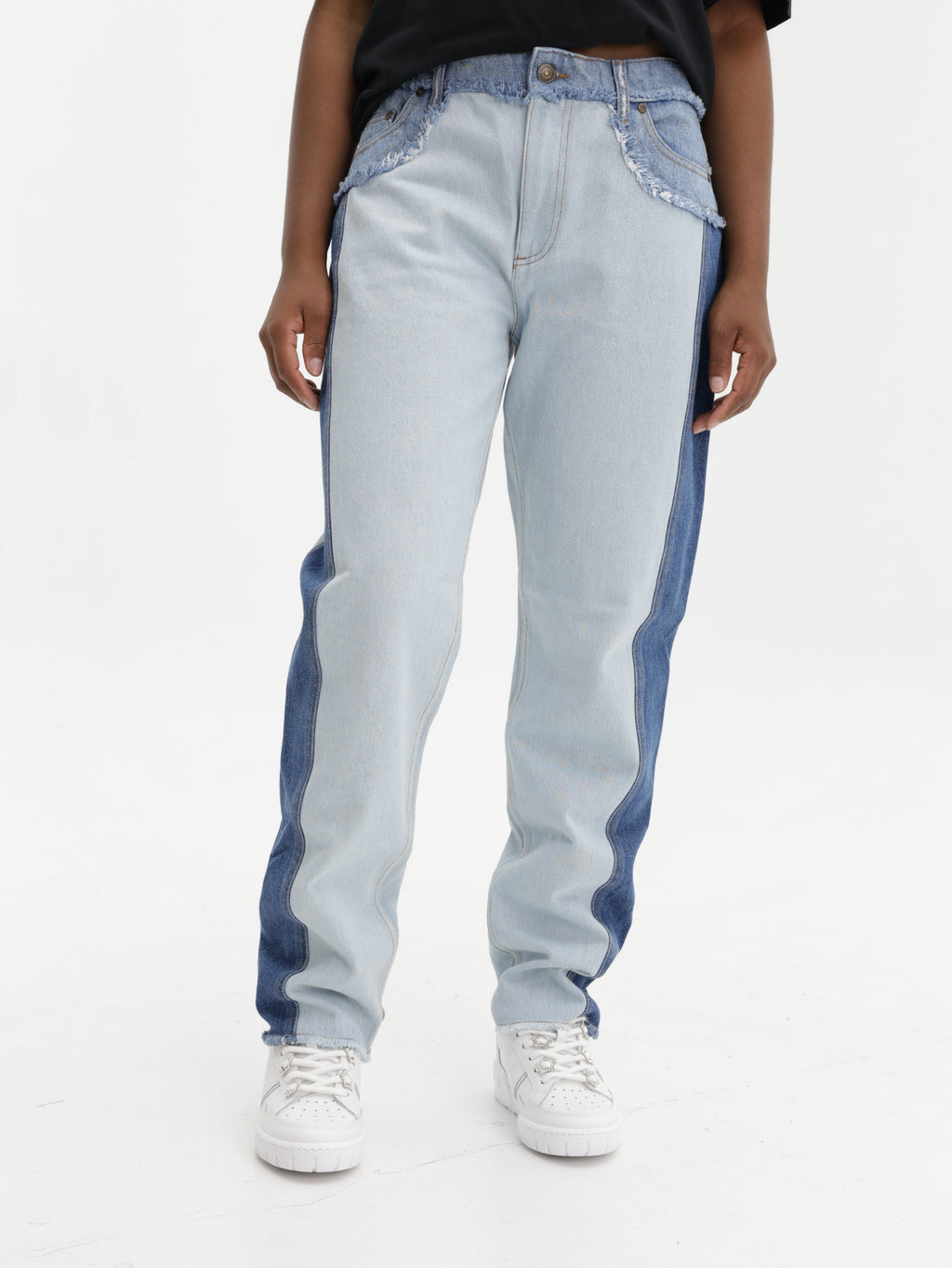Chiara Ferragni Jeans Denim Patchwork Blue