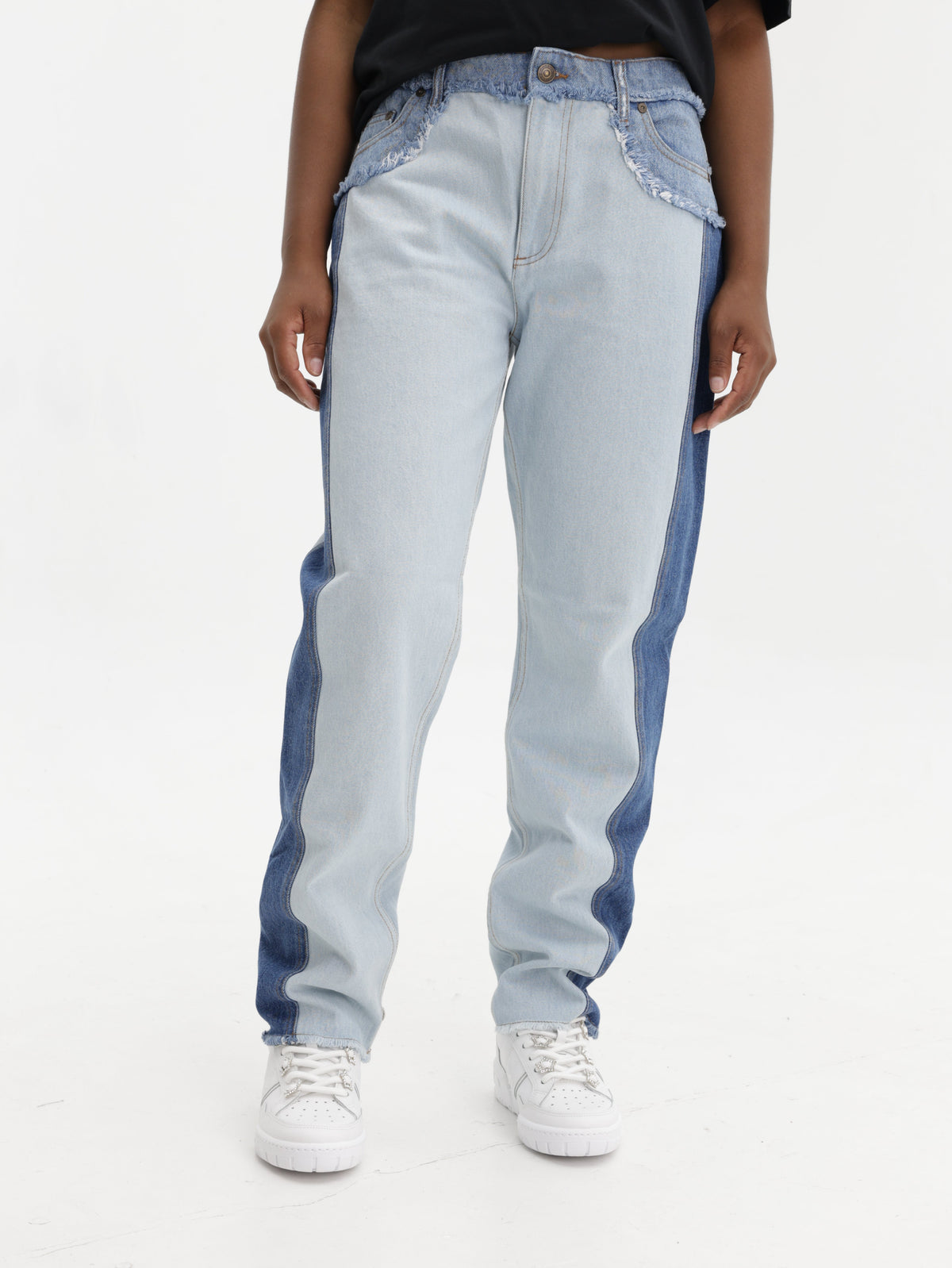 Chiara Ferragni Jeans Denim Patchwork Blue