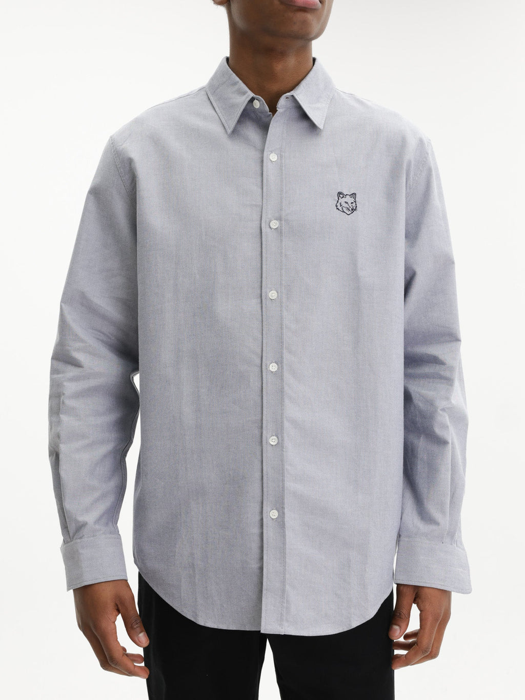 Maison Kitsune Shirt Contour Fox Head Skate Navy