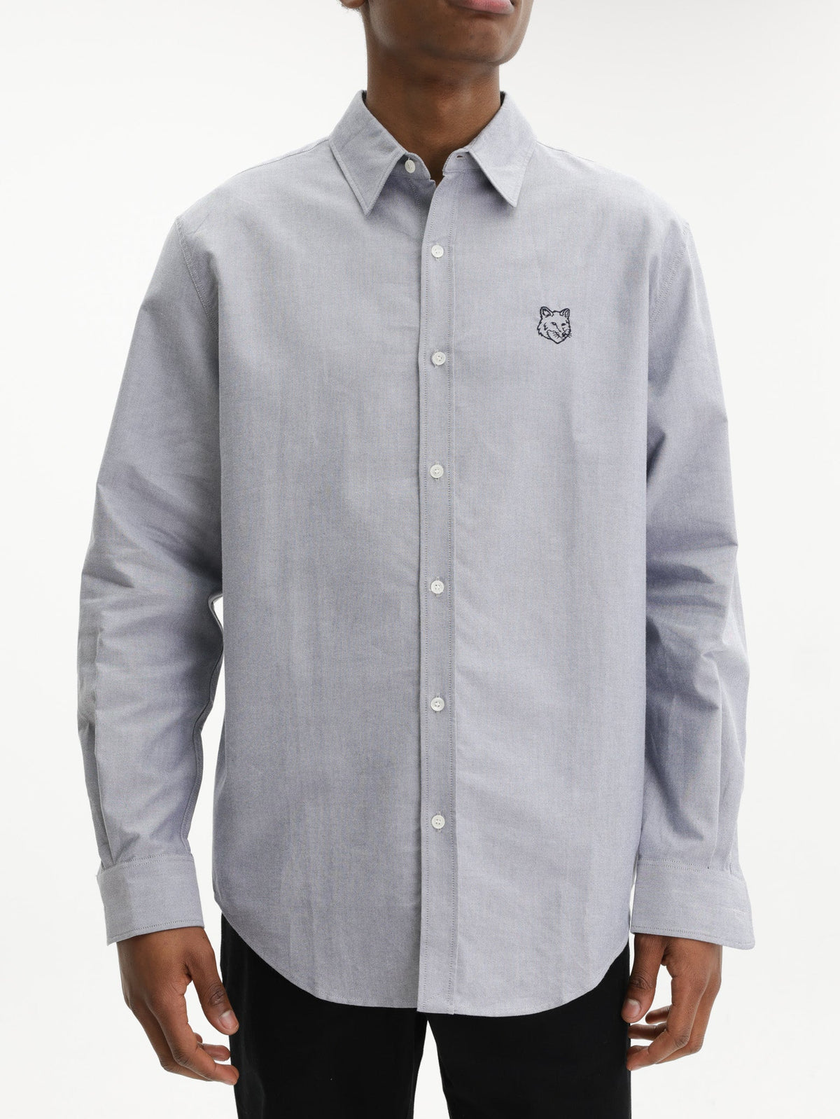 Maison Kitsune Shirt Contour Fox Head Skate Navy