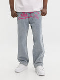 Ice-cream Pants Pink Dog Logo Light Wash