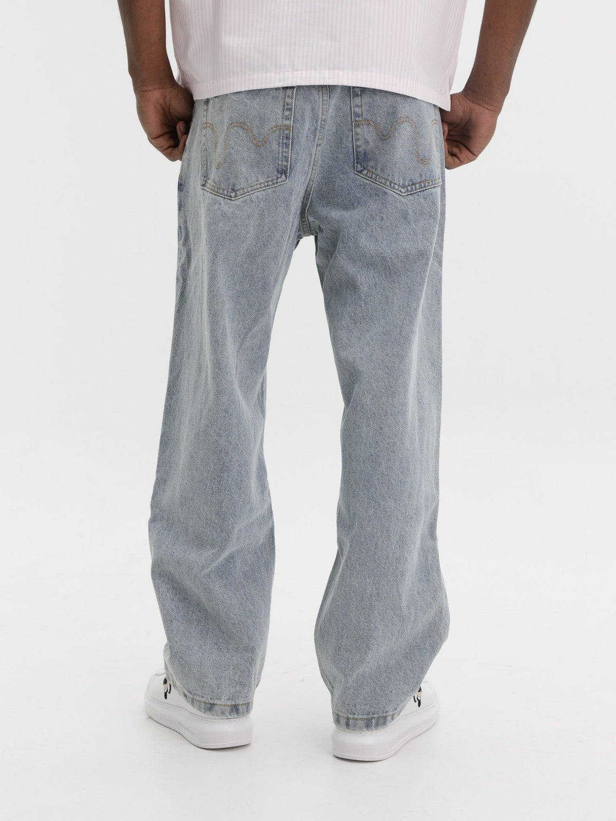 Ice-cream Pants Pink Dog Logo Light Wash