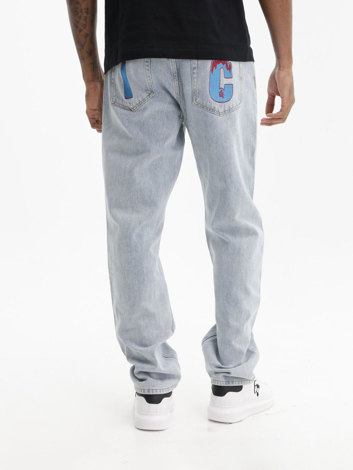 Ice-cream Pants Red Running Dog Light Wash