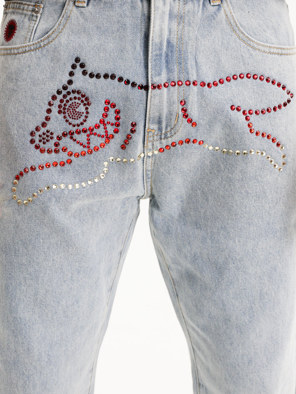 Ice-cream Jeans Crystal Dog Denim Light Wash