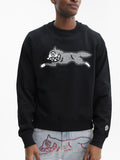 Ice-cream Sweater Glitter Running Dog Black