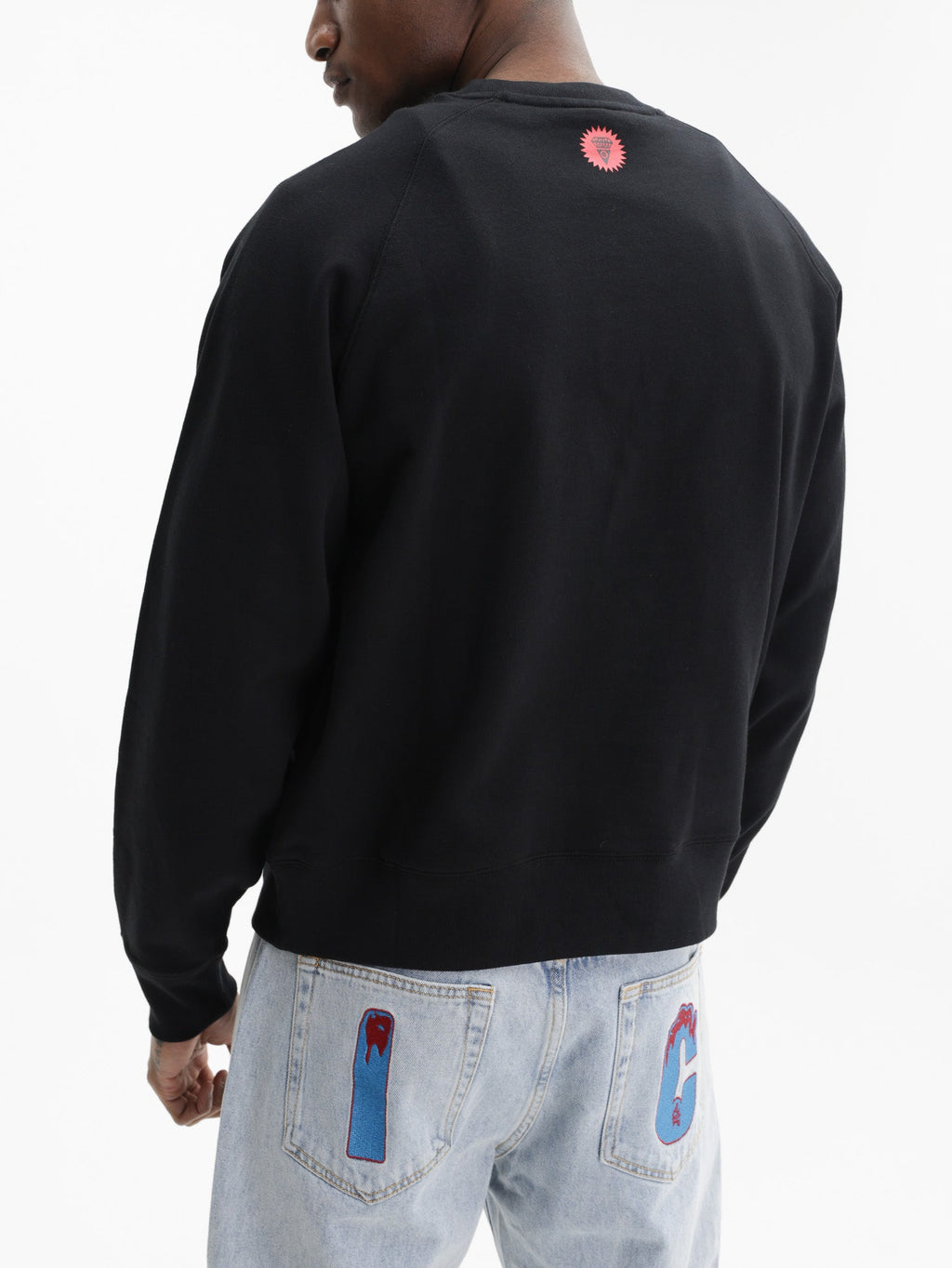 Ice-cream Sweater Glitter Running Dog Black