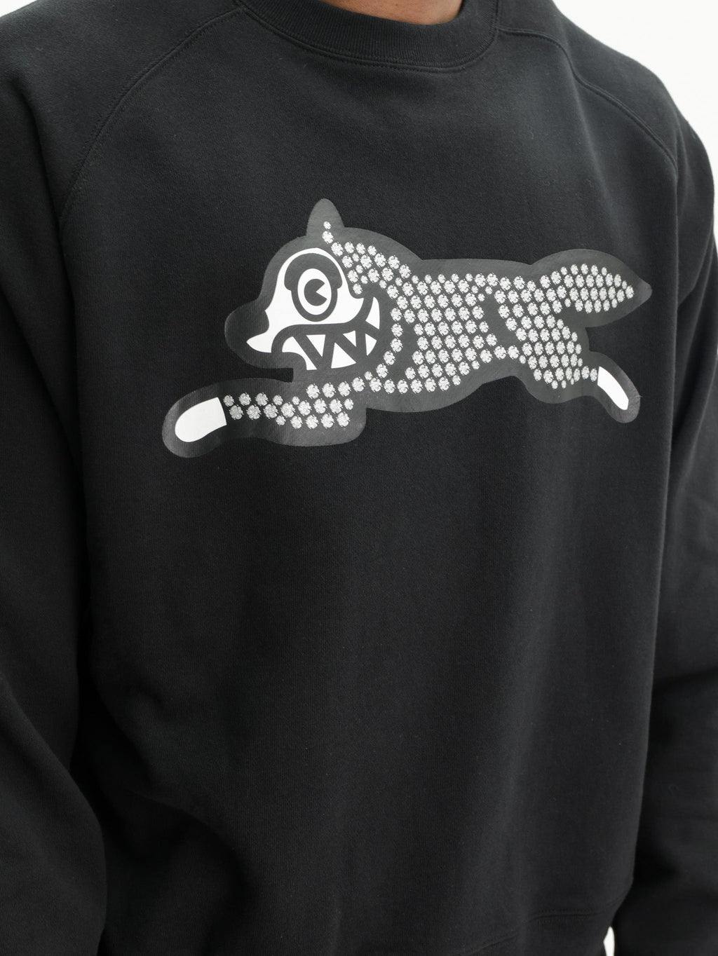 Ice-cream Sweater Glitter Running Dog Black