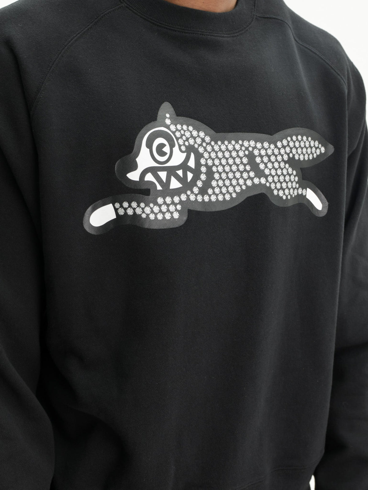 Ice-cream Sweater Glitter Running Dog Black