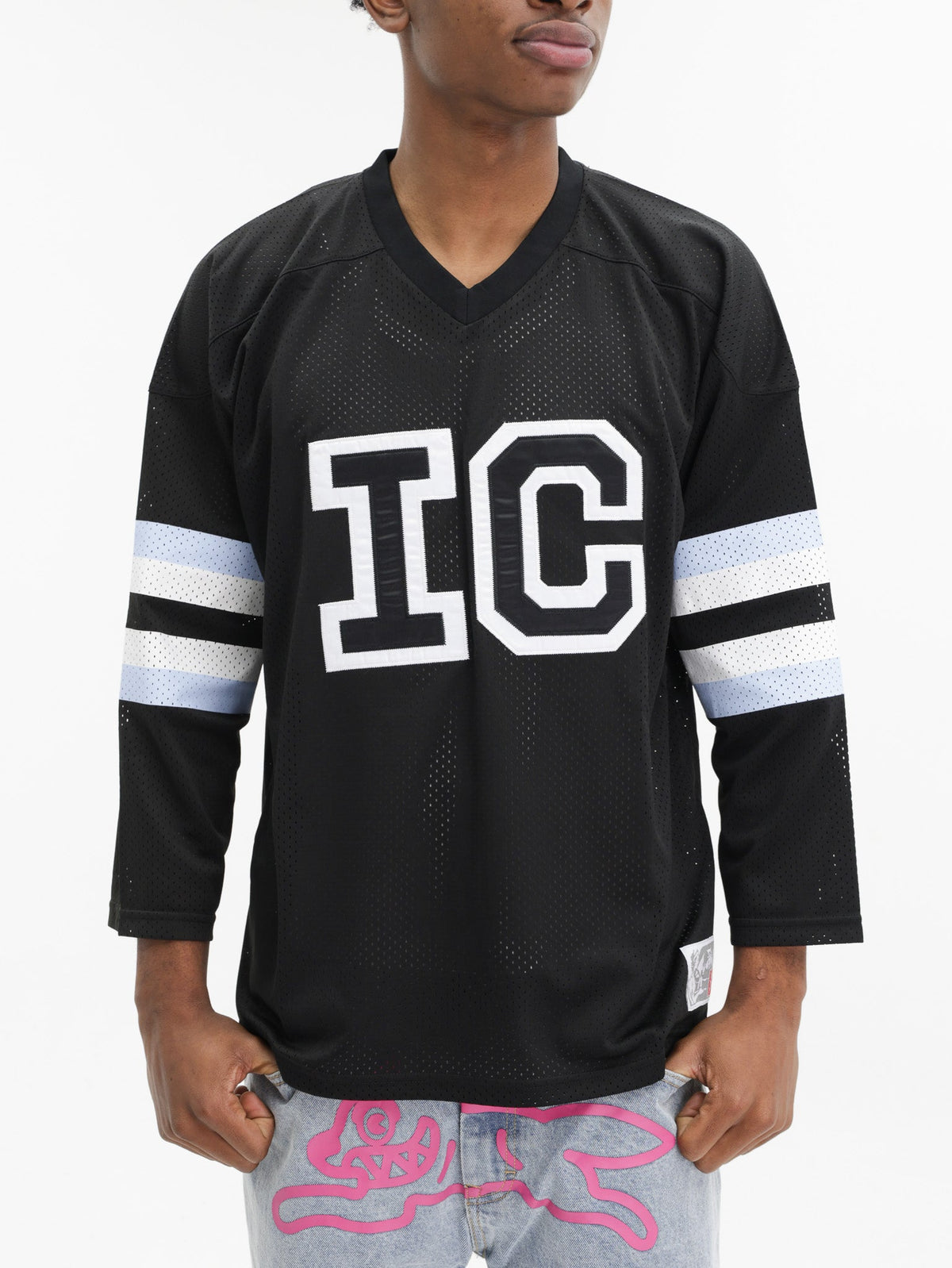 Ice-cream Shirt Checkered Collar Ss Black/white