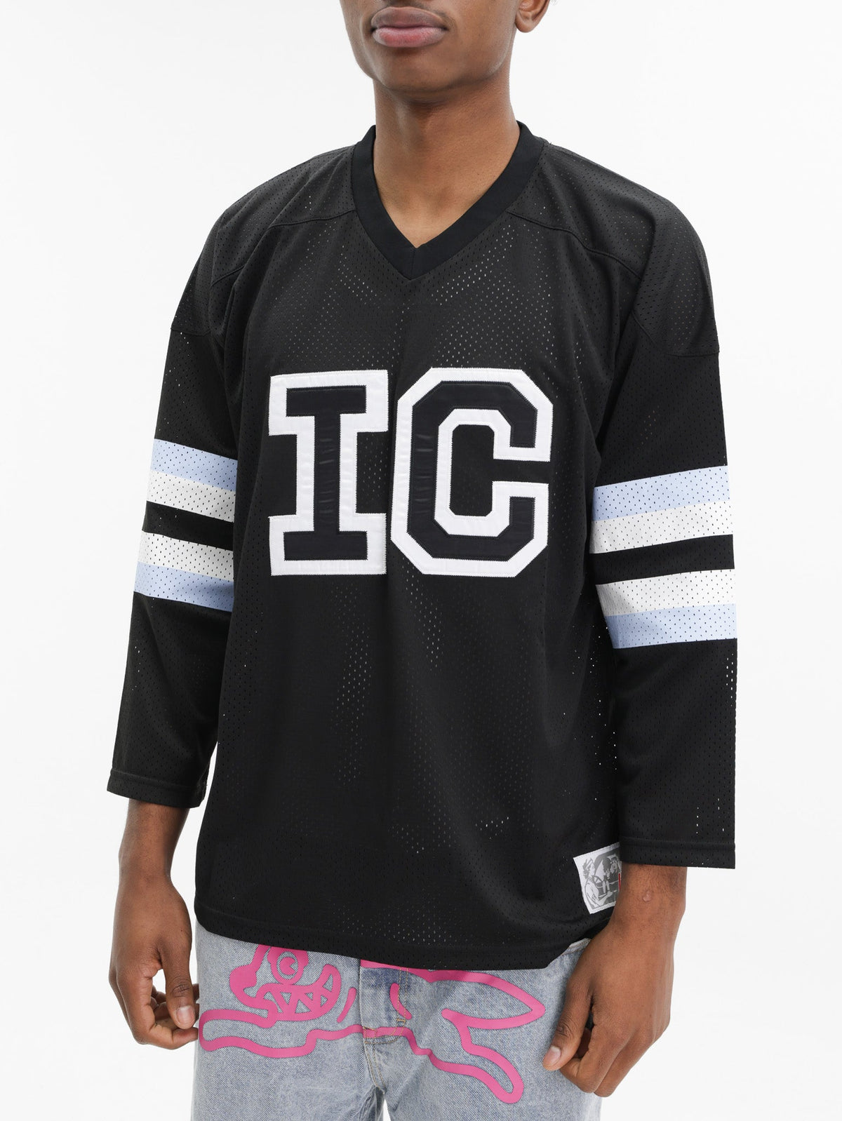 Ice-cream Shirt Checkered Collar Ss Black/white