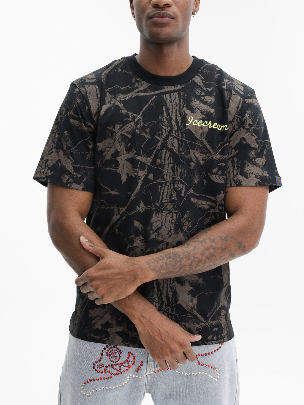 Ice-cream T-Shirt Tree Camo Black