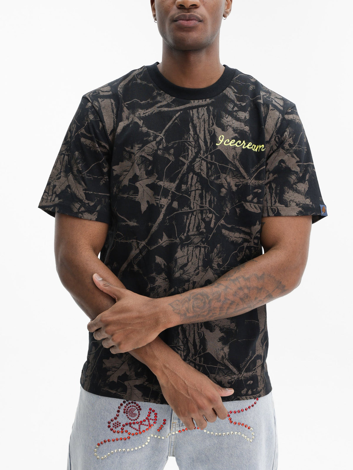 Ice-cream T-Shirt Tree Camo Black