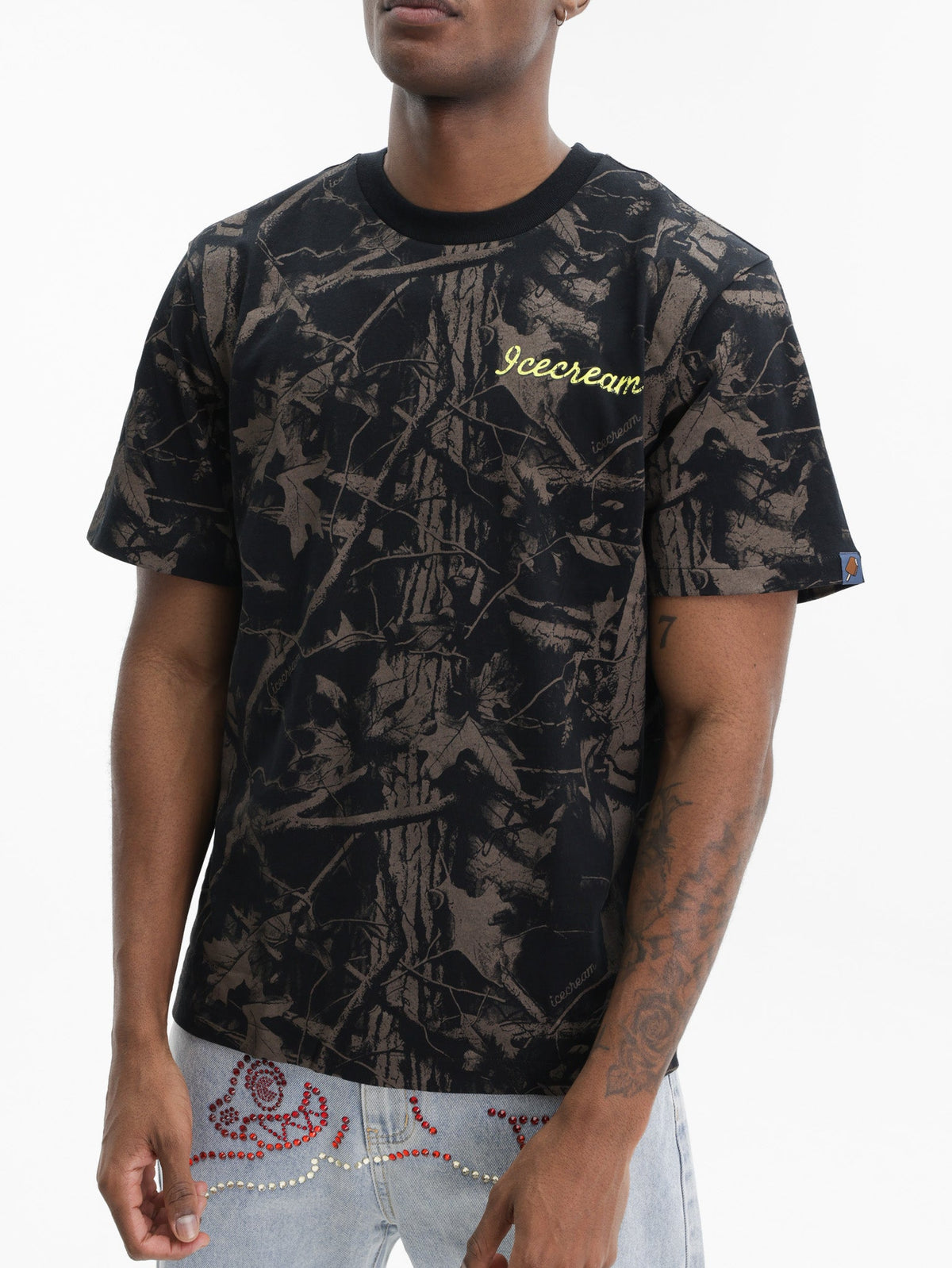 Ice-cream T-Shirt Tree Camo Black