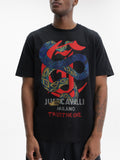 Just Cavalli T-Shirt Full Snake Trust No One Black