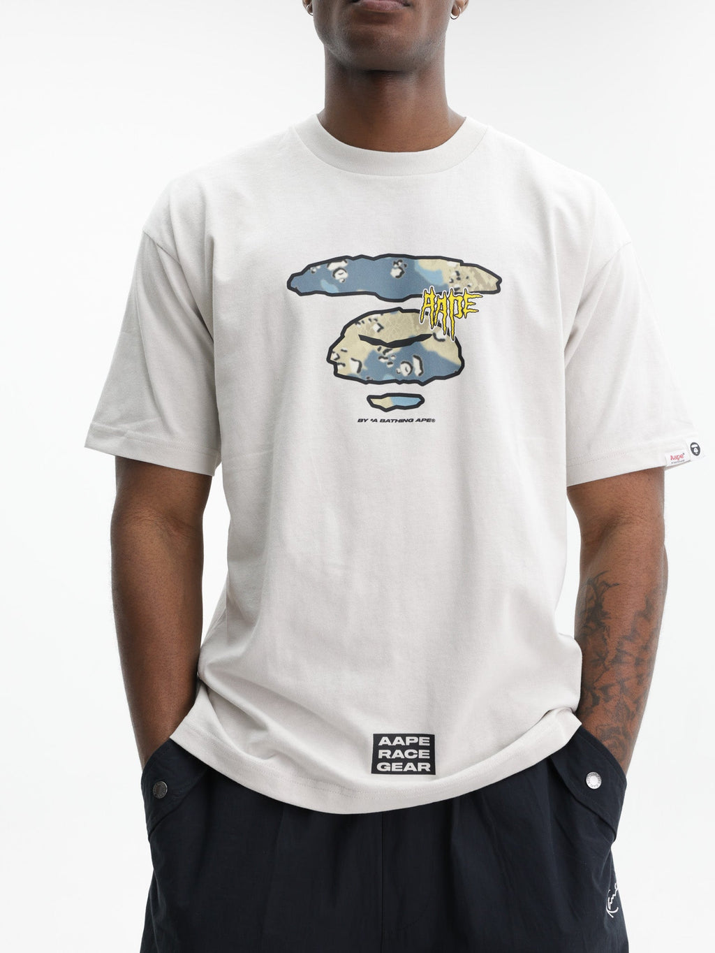 Aape T-Shirt Graphic Print Grey-Yellow