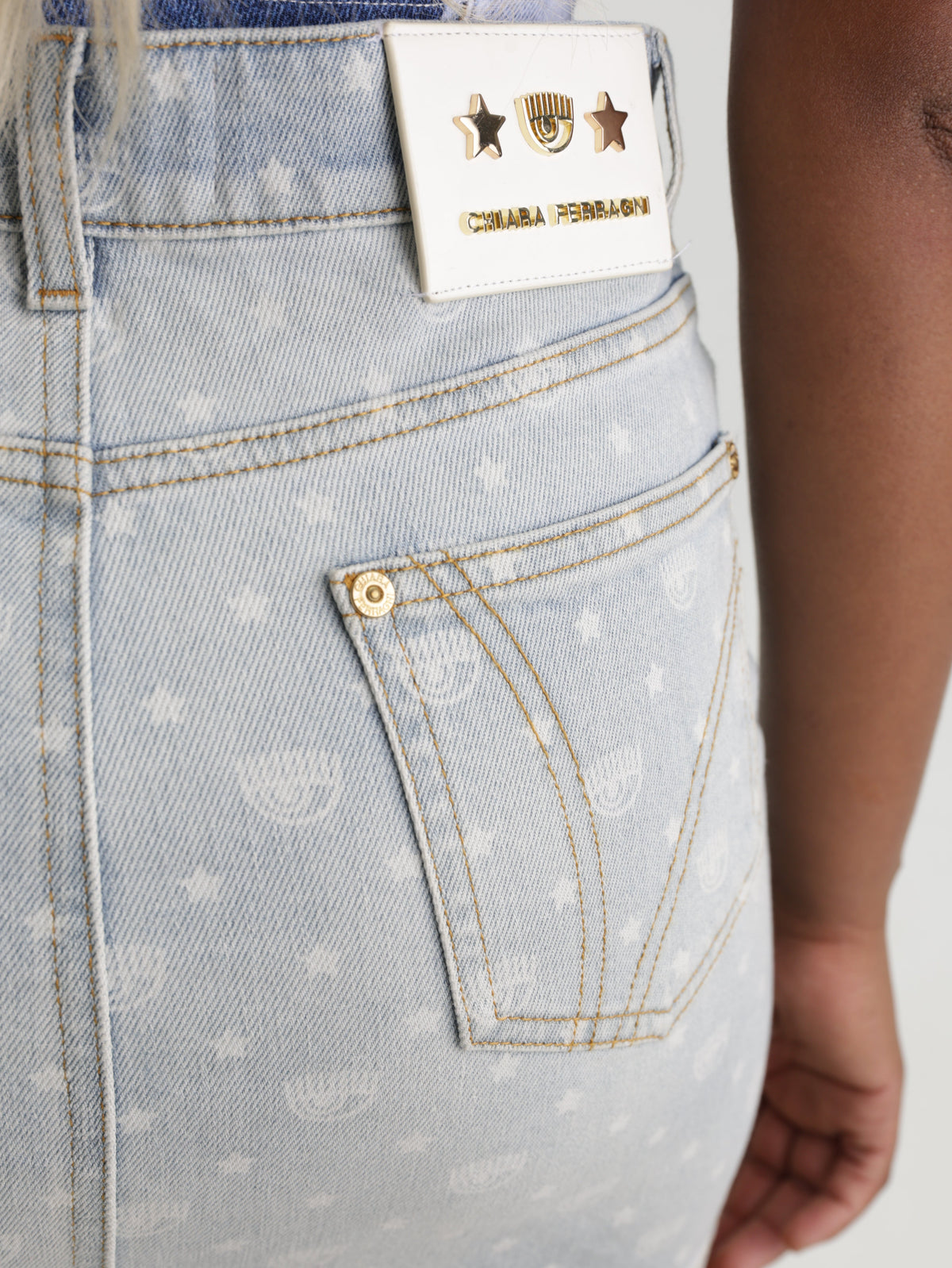 Chiara Ferragni Skirt Logo Denim