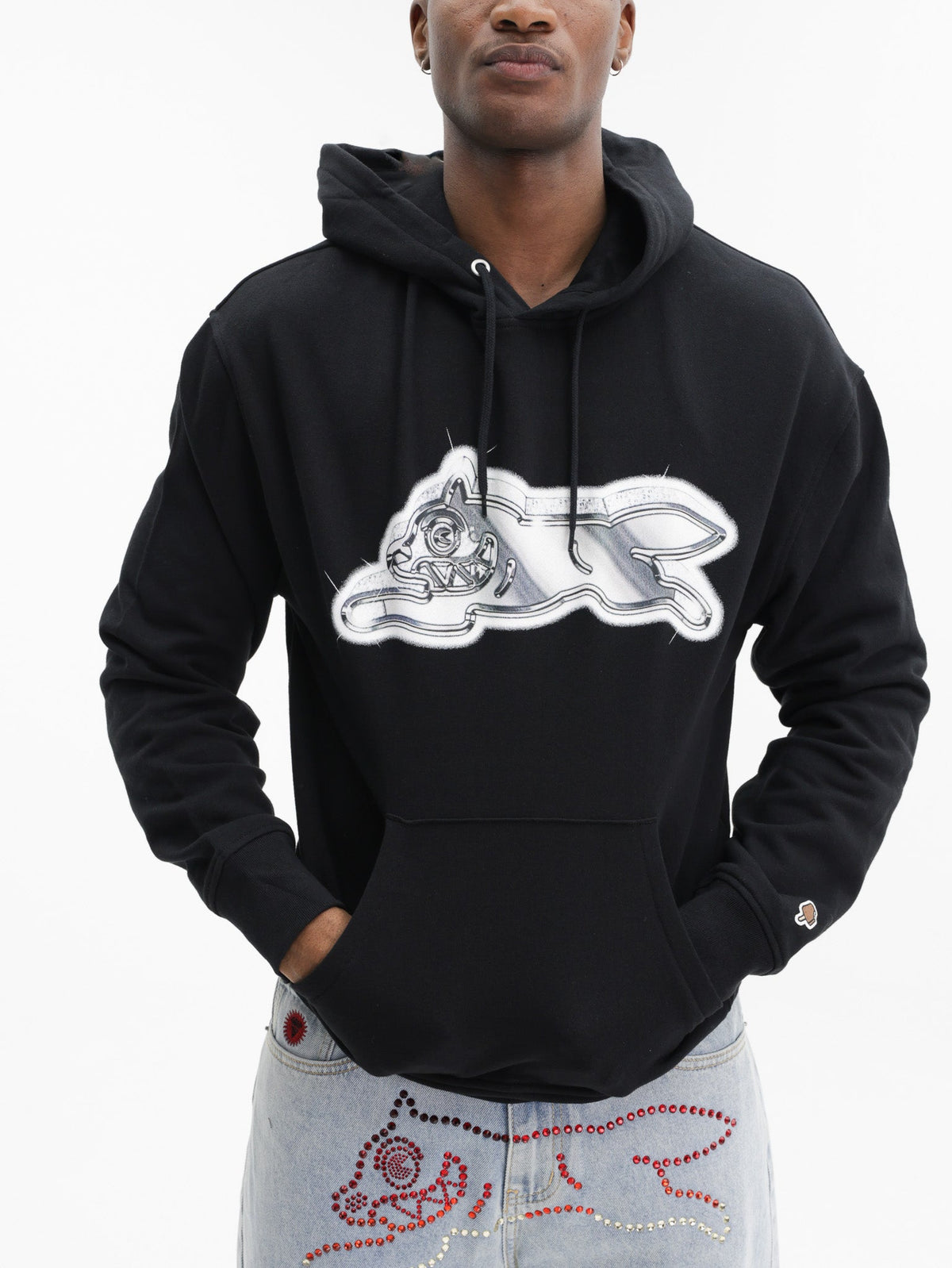 Ice-cream Hoodie Iced Out Dog Popover Black