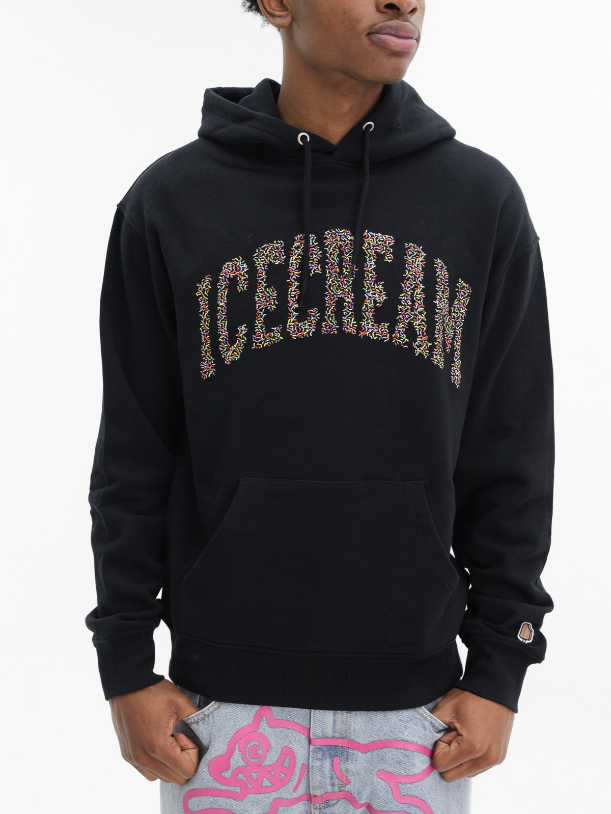 Ice-cream Hoodie Sprinkles Popover Black