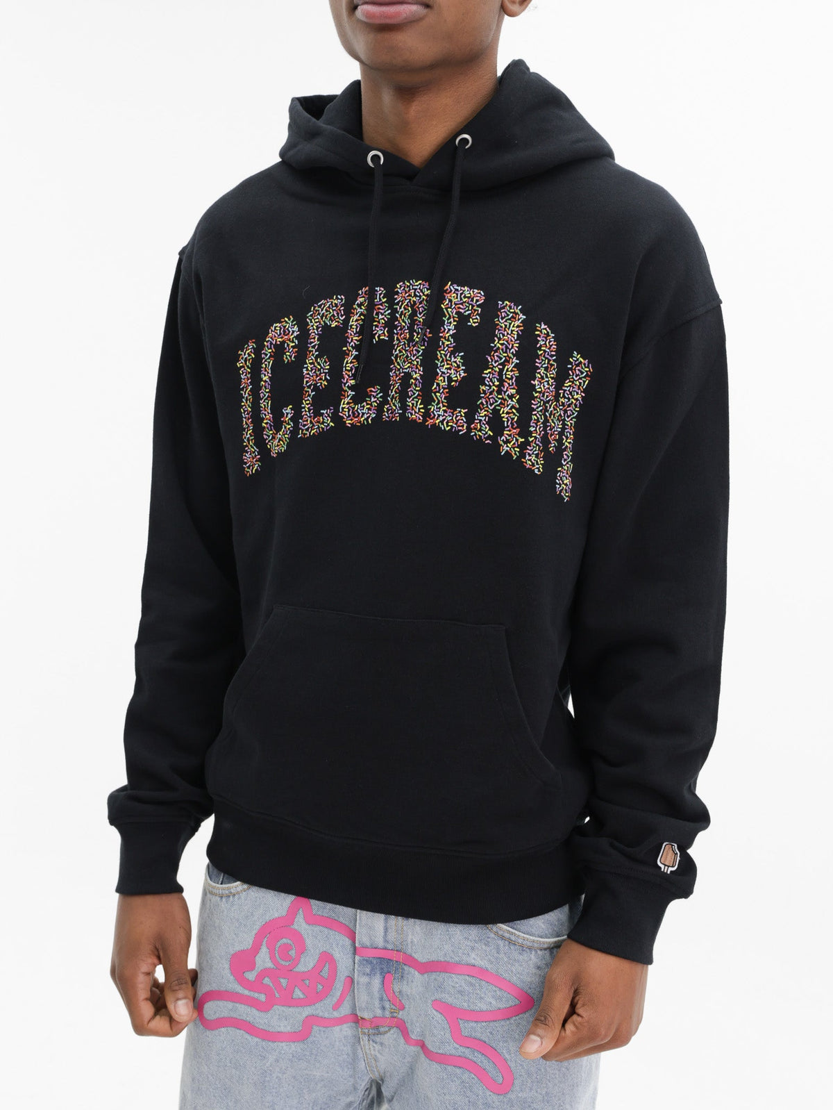 Ice-cream Hoodie Sprinkles Popover Black