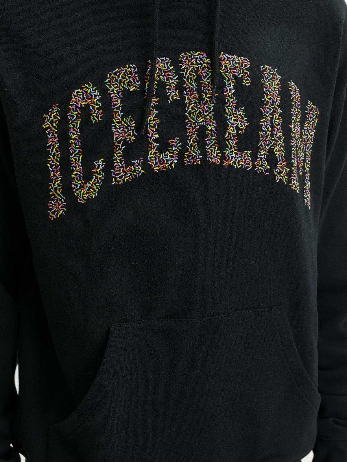 Ice-cream Hoodie Sprinkles Popover Black
