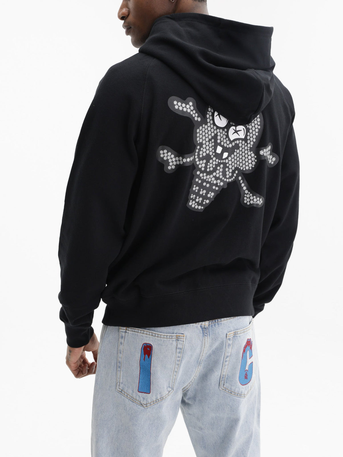 Ice-cream Hoodie Glitter Running Dog Black