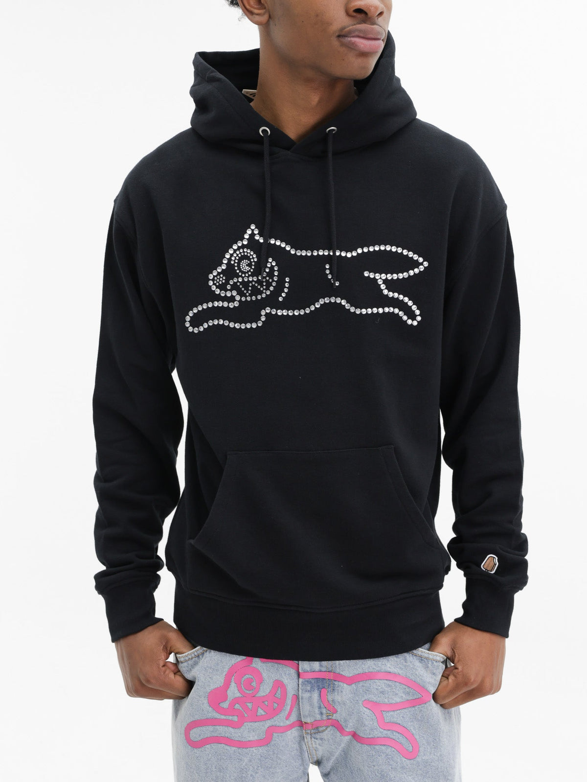 Ice-cream Hoodie Crystal Dog Black