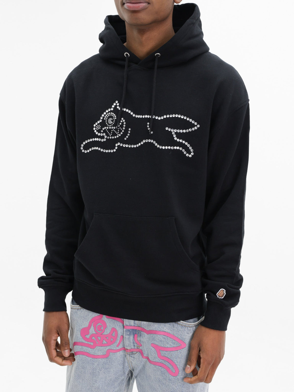Ice-cream Hoodie Crystal Dog Black
