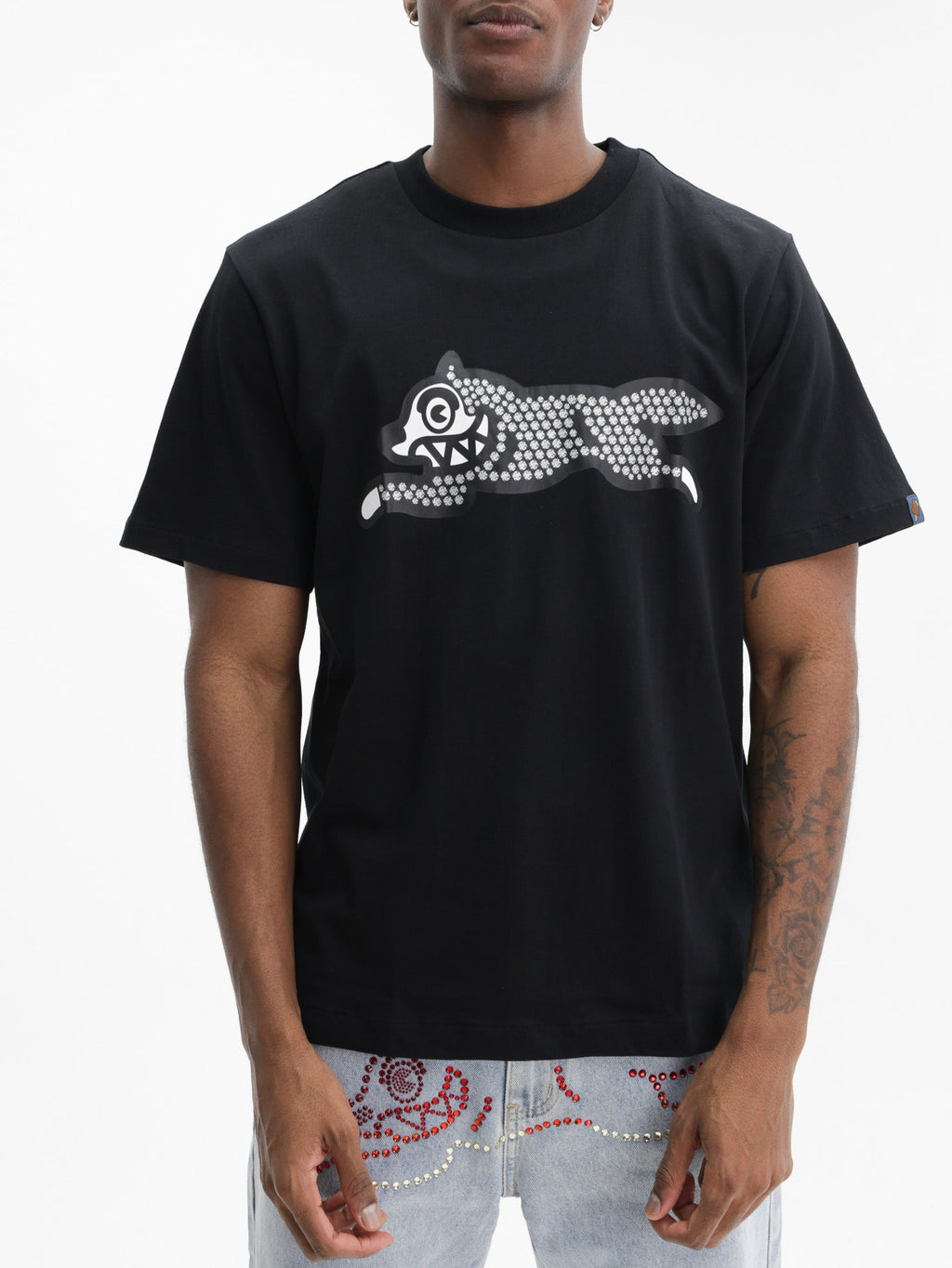 Ice-cream T-Shirt Running Dog Logo Black