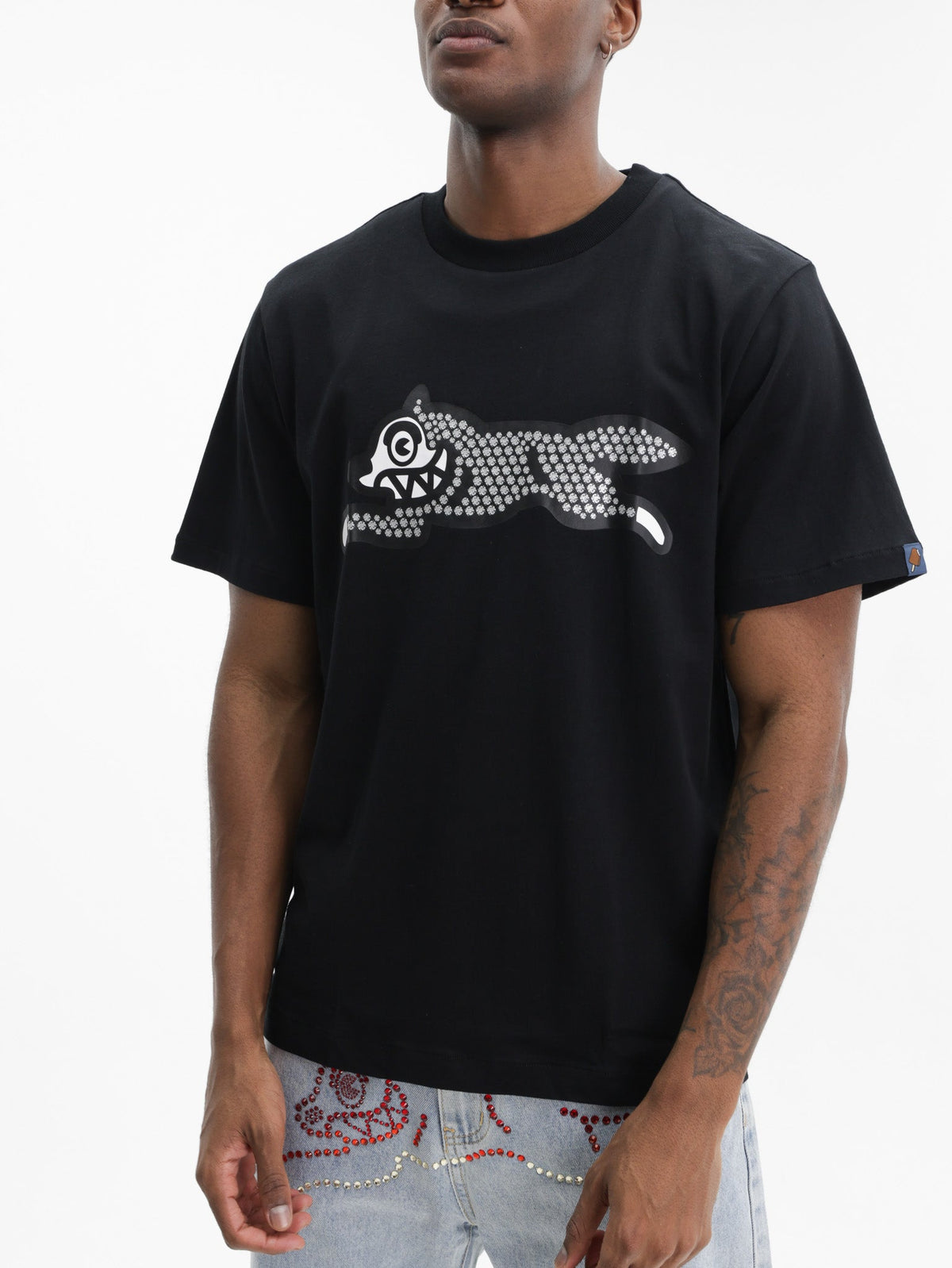 Ice-cream T-Shirt Running Dog Logo Black