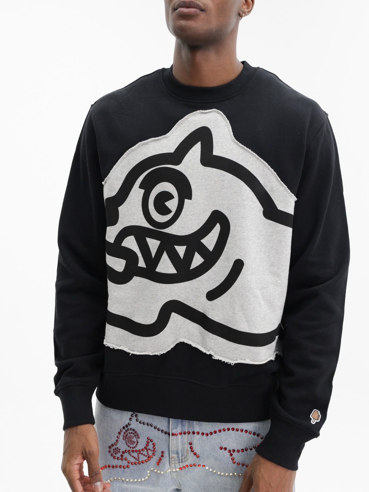 Ice-cream Sweater Running Dog Logo Black