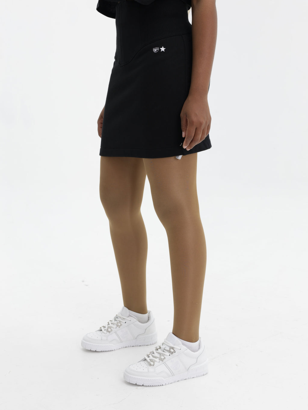 Chiara Ferragni Skirt High Waist Mini Logo Black