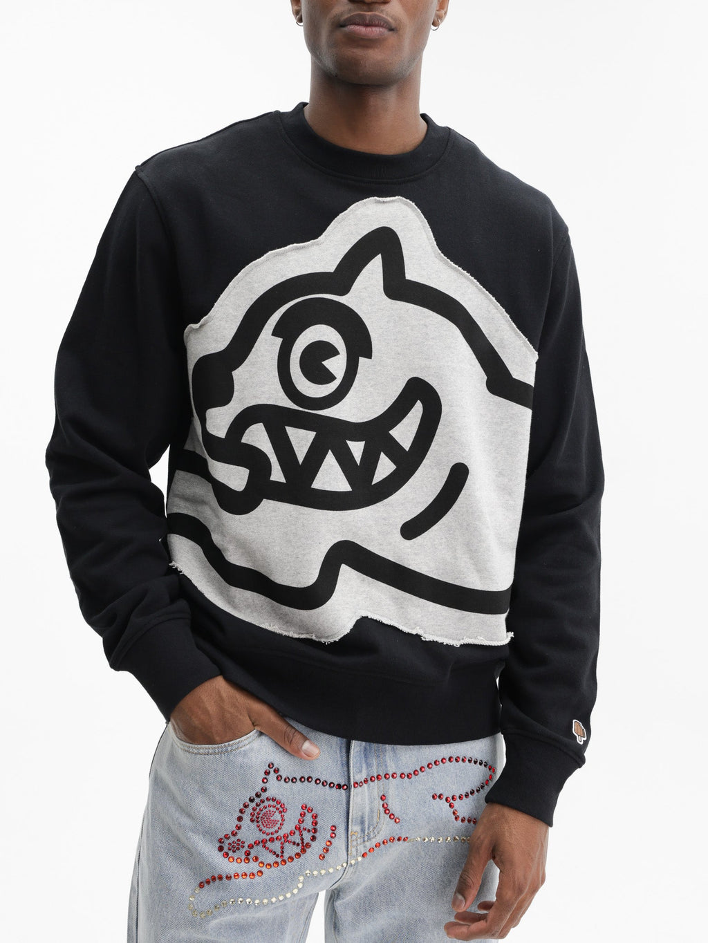 Ice-cream Sweater Running Dog Logo Black