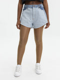 Chiara Ferragni Shorts Denim Patchwork Blue