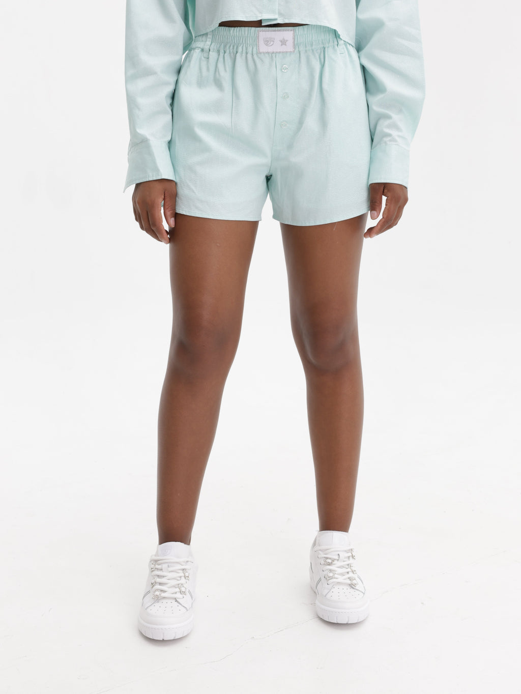 Chiara Ferragni Shorts Track Aqua