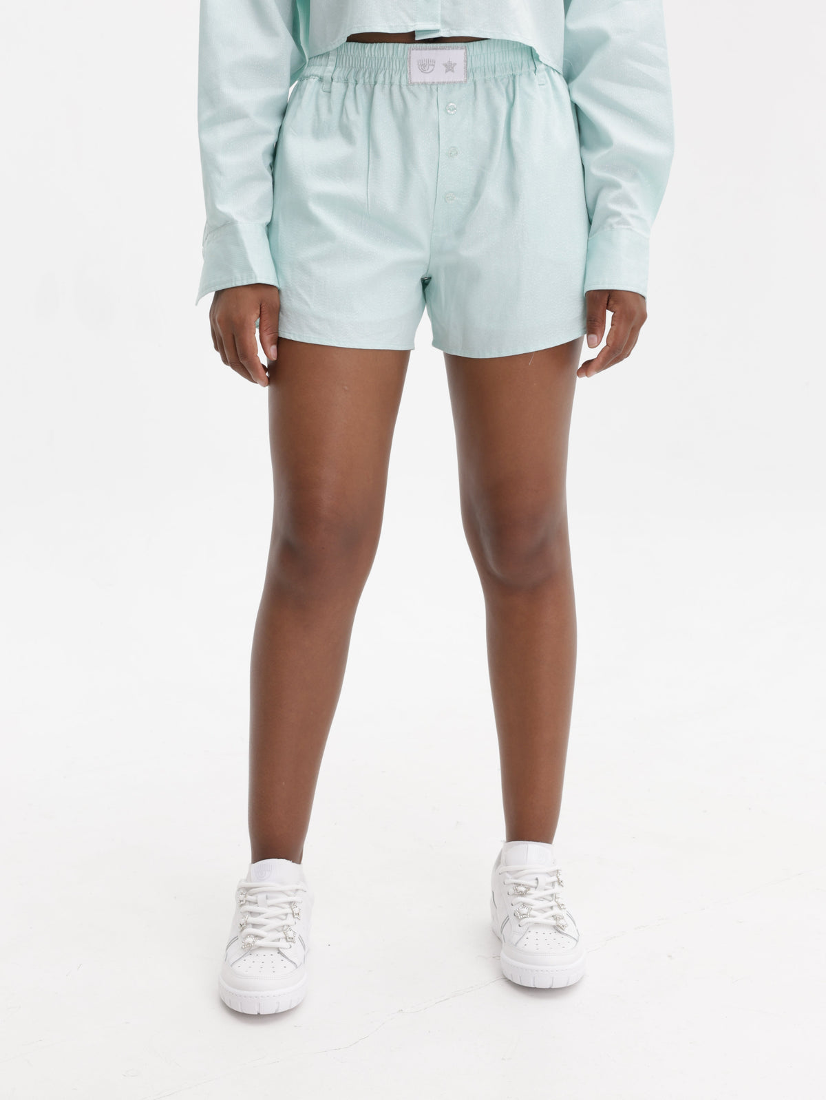 Chiara Ferragni Shorts Track Aqua