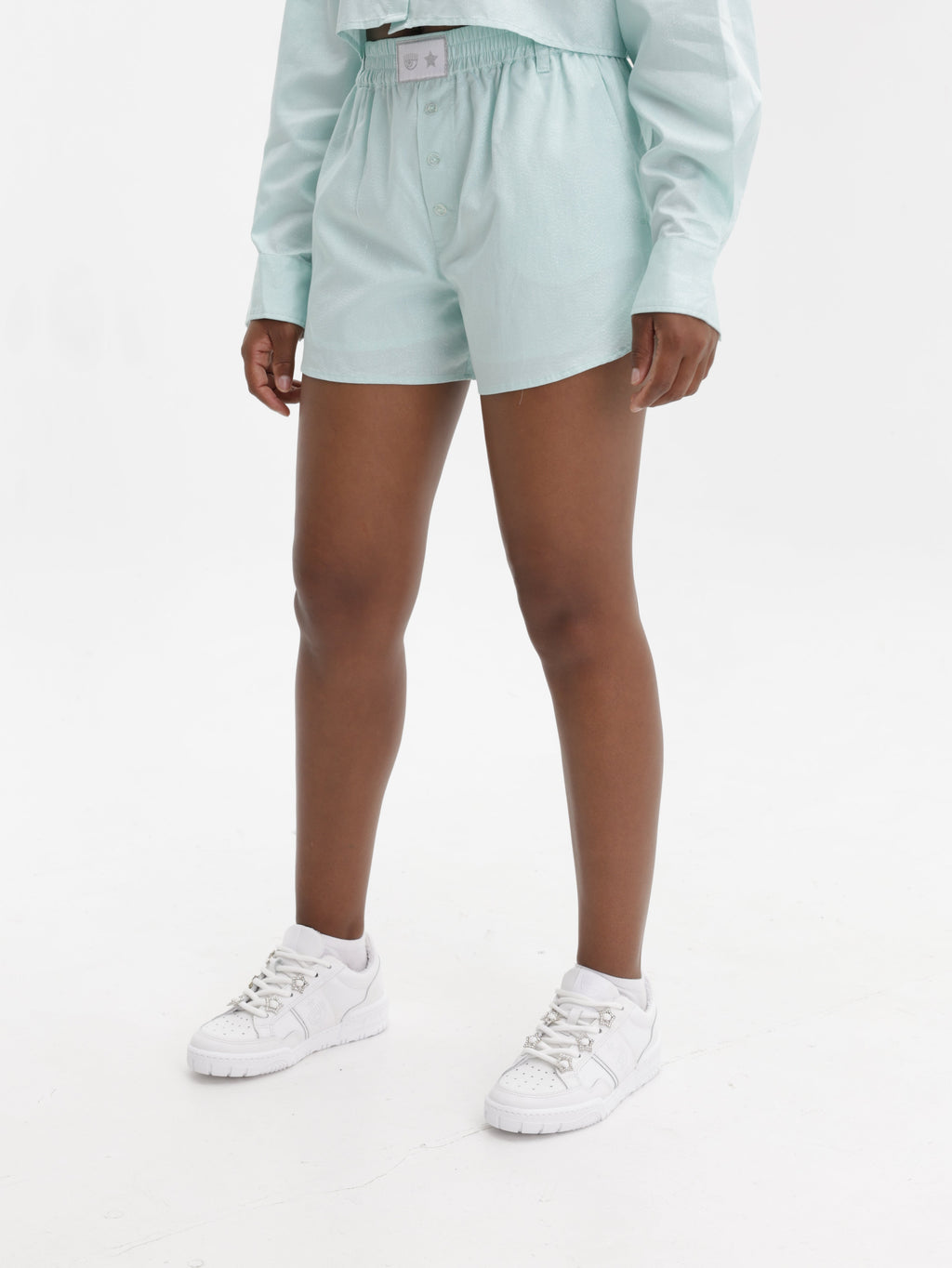 Chiara Ferragni Shorts Track Aqua