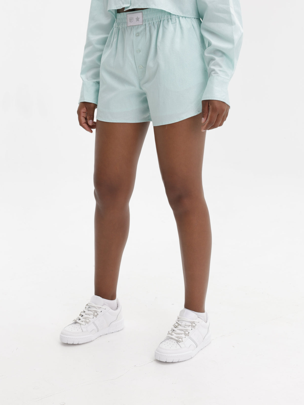 Chiara Ferragni Shorts Track Aqua