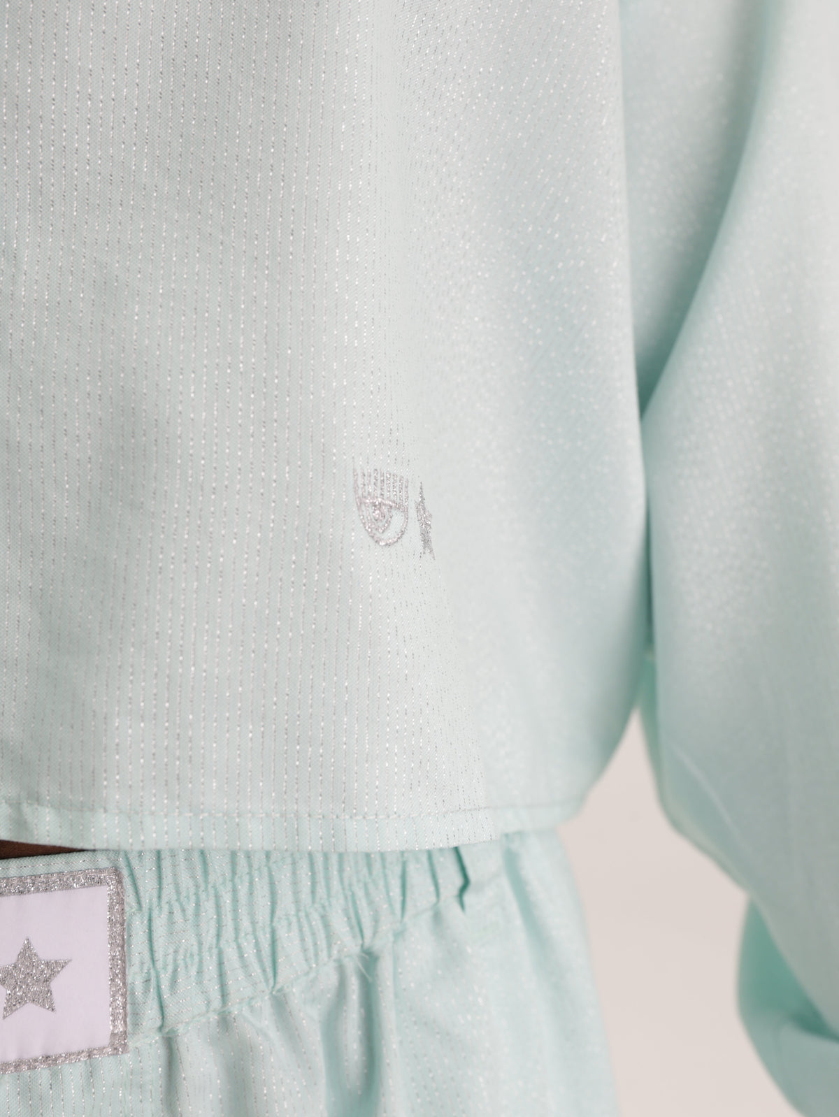 Chiara Ferragni Jacket Track Crop Aqua
