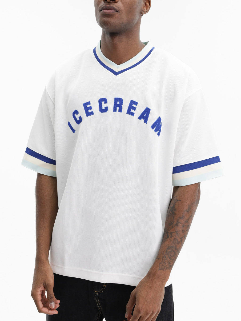 Ice-cream T-Shirt V-neck Sports Jersey White