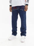 Ice-cream Pants Red Running Dog Medium Wash