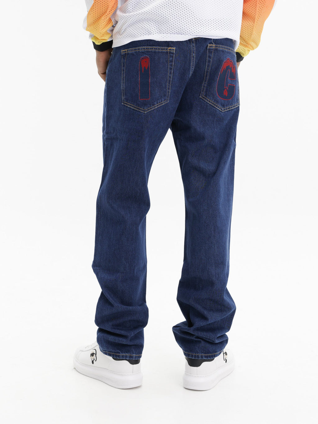 Ice-cream Pants Red Running Dog Medium Wash