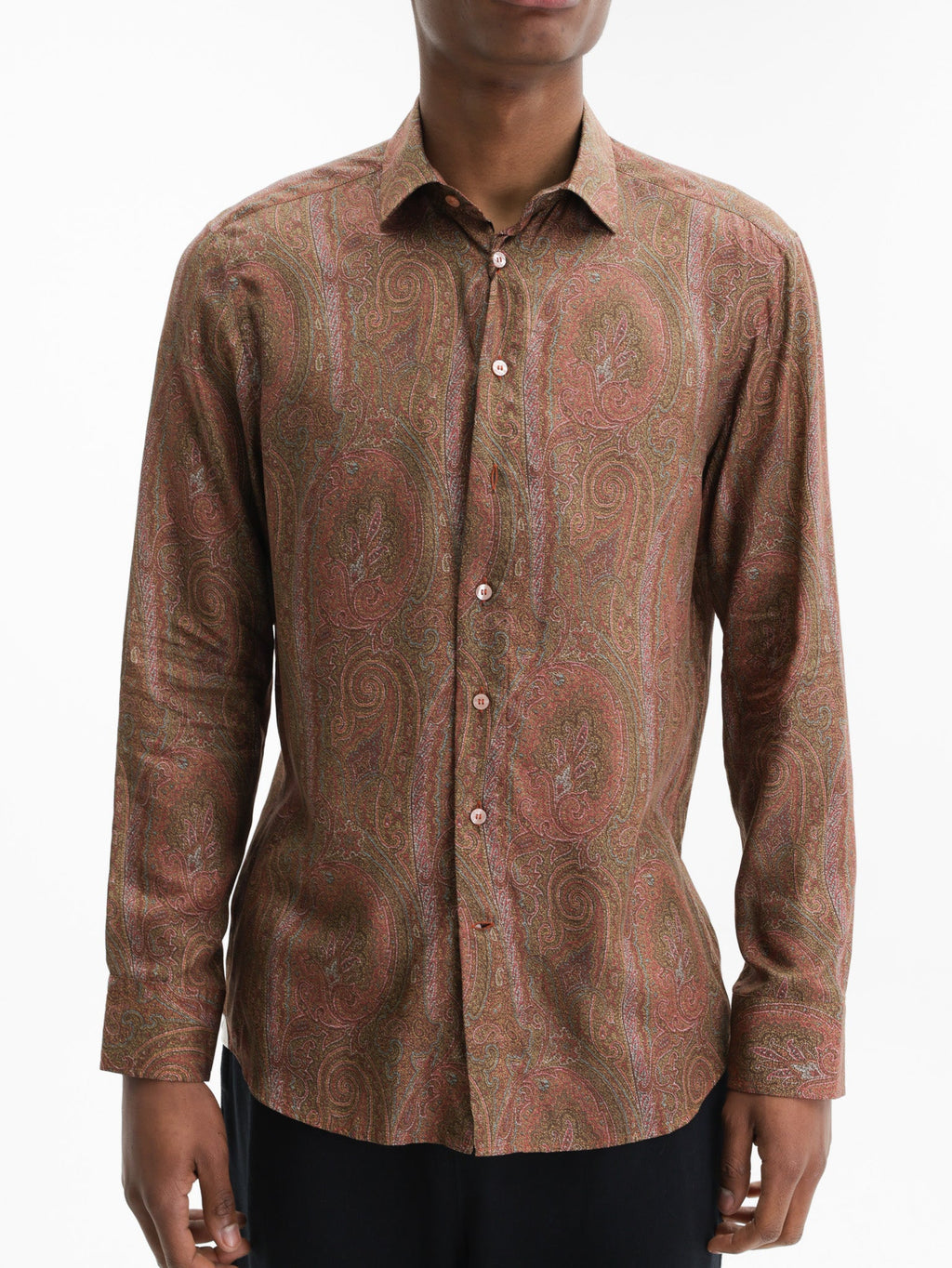 Etro Shirt 3-Fabrics Formal Brown