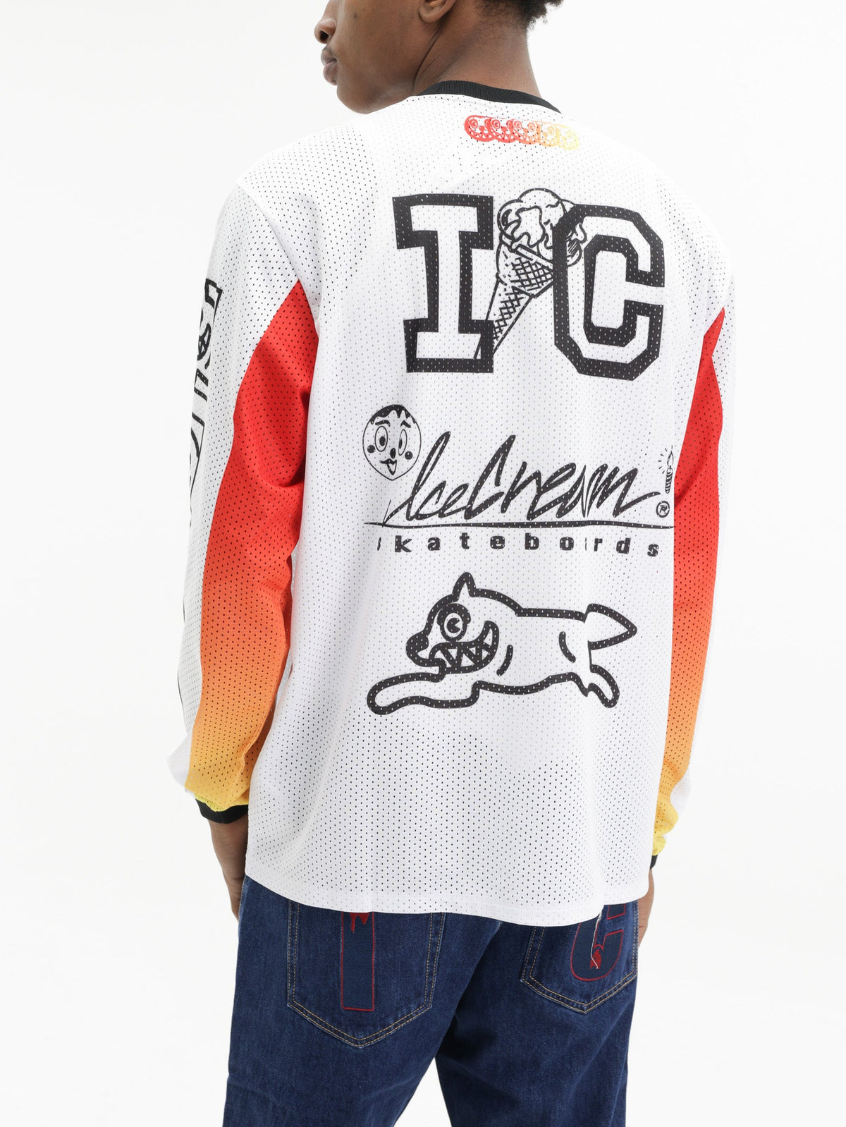 Ice-cream Sweater Red/blue Mesh Logo White