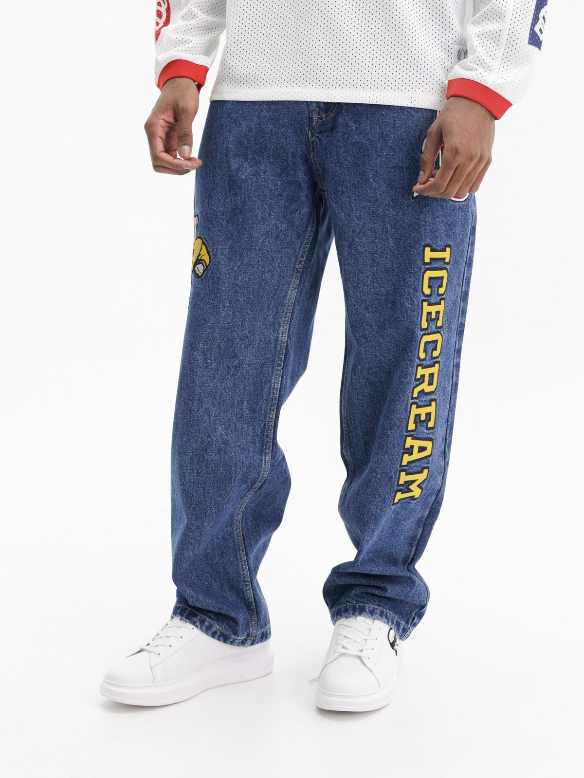 Ice-cream Pants Ic Embrioded Logo Medium Wash