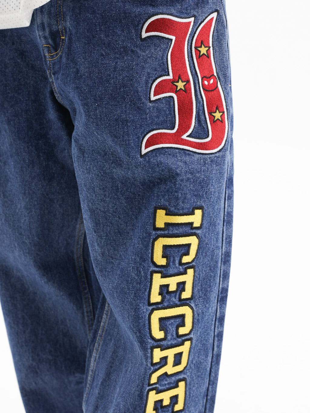 Ice-cream Pants Ic Embrioded Logo Medium Wash